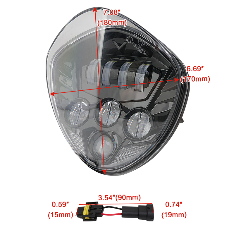 Black LED Motorcycle Headlight - đánh giá và giá Crossfit Victory